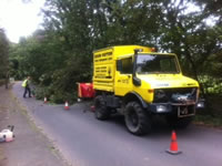Storm damage clearing road, near Redcar